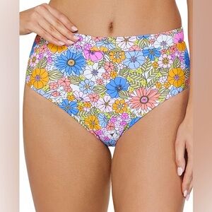 Raisins Juniors' Tropics High-Waist‎ Bikini Bottoms Floral NWT Small